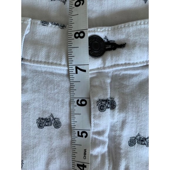 Rag & Bone ๐ Jean Shorts sz26 29 waist White mid rise motocycle print - Picture 11 of 11